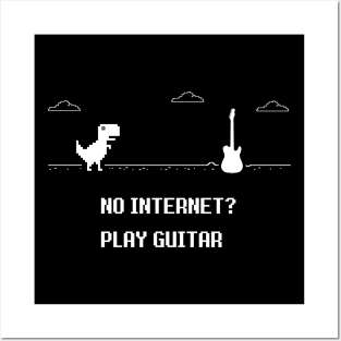 No Internet? Play Guitar Dark Theme Posters and Art